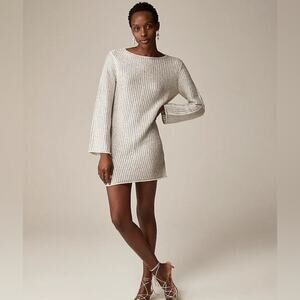 J Crew Collection metallic open-weave sweater-dress size small